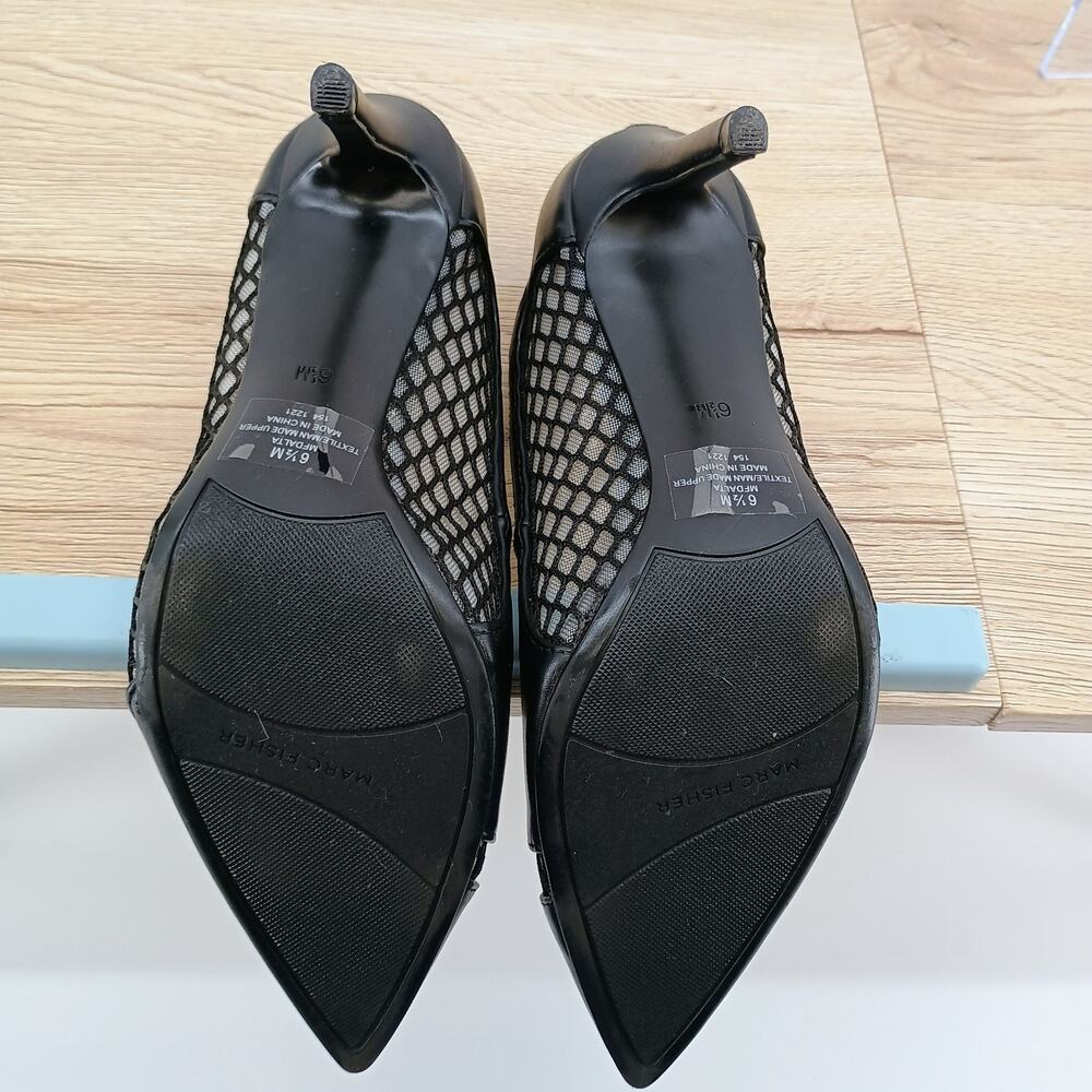 Marc Fisher Dalta Heels Pumps Black Mesh Pointed Toe Stiletto Women’s Size 6.5M - Picture 7 of 12